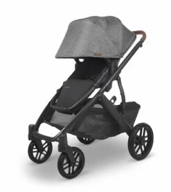 UPPAbaby Vista V2 Single-to-Double Stroller - Greyson (Charcoal Melange/Carbon/Saddle Leather) -Graco Store uppababy vista v2 single to double stroller greyson charcoal melange carbon saddle leather 43
