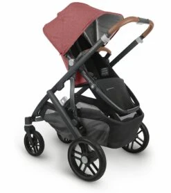 UPPAbaby Vista V2 Single-to-Double Stroller - Lucy (Rosewood Melange / Carbon / Saddle Leather) -Graco Store uppababy vista v2 single to double stroller lucy rosewood melange carbon saddle leather 153